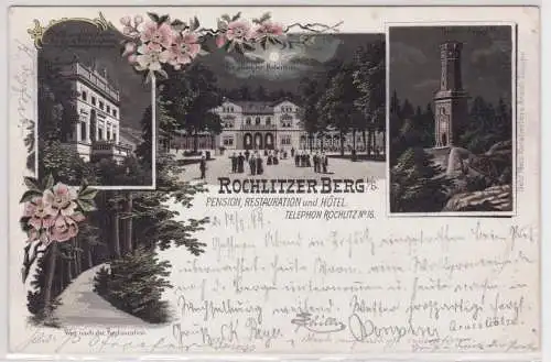 09689 Lithographie AK Rochlitzer Berg - Pension, Restauration und Hotel 1899