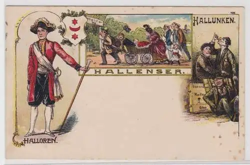 98849 Künstler AK Bruno Bürger Leipzig No. 796 Hallenser Halloren Hallunken 1917