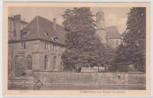 99349 Ak Erfurt Predigerkirche vom Wasser aus gesehen um 1930