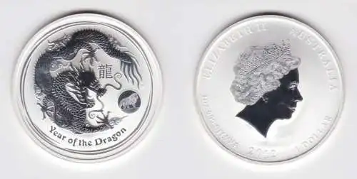 1 Dollar Silber Münze Australien Jahr des Drachen 1 Unze Silber 2012 (129147)