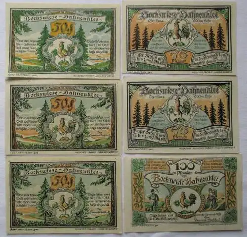 6 Banknoten Notgeld Gemeinde Bockswiese Hahnenklee o.D.-1.10.1922 (145528)