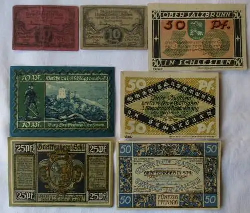 7 Banknoten Notgeld Stadt Greiffenberg Gryfow Sl. in Schlesien 1920 usw. (167256