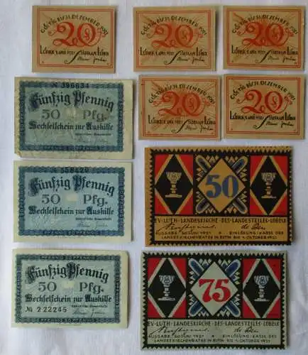 10 Banknoten Notgeld der Stadt Lübeck 1921 (162000)