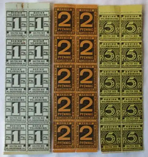 Je 10 x 1, 2 & 5 Pfennig Banknoten Notgeld Bezrik Vilsbiburg o.D. (1920)(143929)