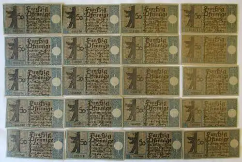 20 Banknoten Notgeld Stadt Berlin 1921 (166930)