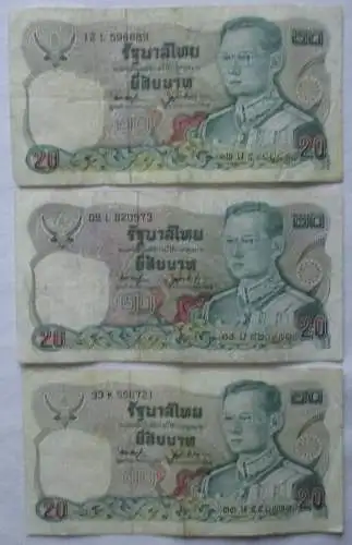 3 x 20 Baht Banknoten Thailand  (163100)