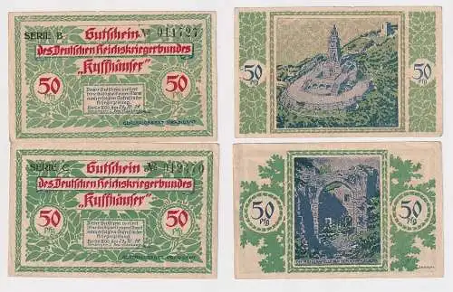 2 Banknoten Notgeld Berlin Reichskriegerbund Kyffhäuser 29.11.1921 (142644)