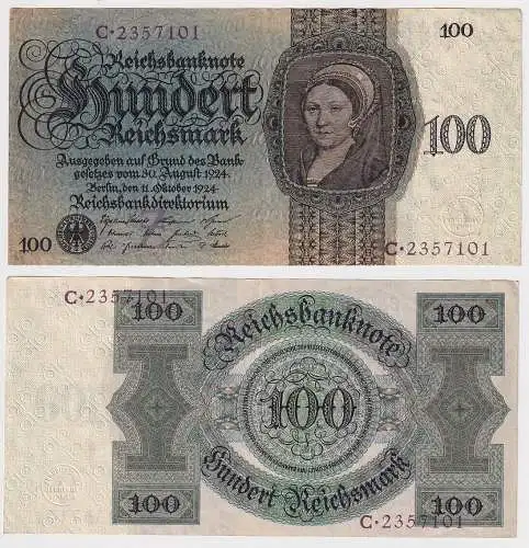 100 Mark Banknote Berlin 11.10.1924 Rosenberg 171a (149811)