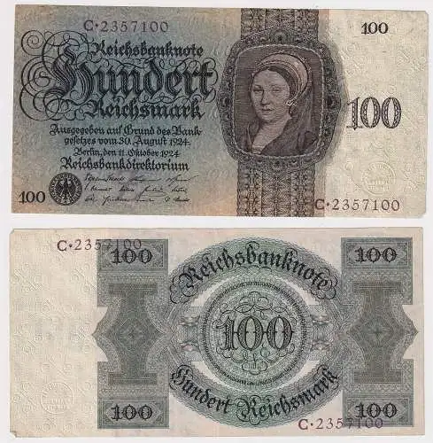 100 Mark Banknote Berlin 11.10.1924 Rosenberg 171a (144193)