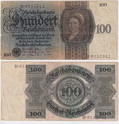 100 Mark Banknote Berlin 11.10.1924 Rosenberg 171a (146021)