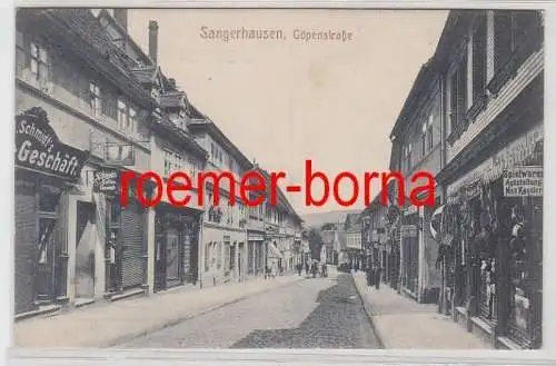 79119 Feldpost Ak Sangerhausen Göpenstrasse mit Geschäften 1915