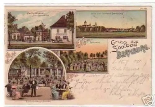 19453 Ak Lithographie Gruß aus Soolbad Bernburg 1900