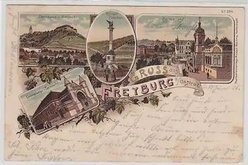 44378 Ak Lithographie Gruß aus Freyburg a.U. 1908