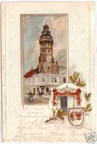 25462 Präge Ak Lithographie Salzwedel Hotel 1903