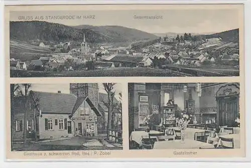 69377 Mehrbild Ak Gruß aus Stangerode im Harz Gasthof zum schwarzen Roß um 1910