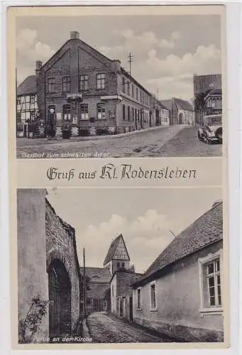 93310 Mehrbild Ak Gruß aus Klein Rodensleben Gasthof zum schwarzen Adler 1945