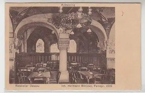 58679 Ak Dessau Wein- und Bierrestaurant Ratskeller 1927