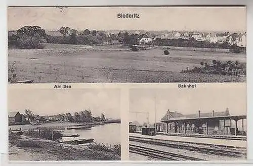 65200 Mehrbild Ak Biederitz Totalansicht, am See, Bahnhof 1916