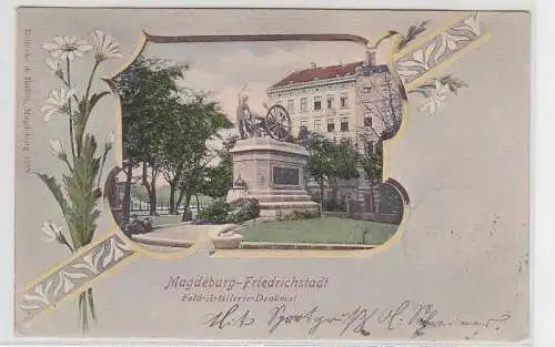 70681 Ak Magdeburg Friedrichstadt Feld Artillerie Denkmal 1902