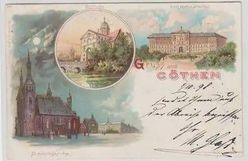 44371 Ak Lithographie Gruss aus Cöthen 1898