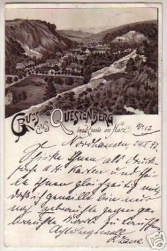 11694 Ak Gruss aus Questenberg bei Rossla Harz 1897