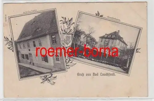 83043 Mehrbild Ak Gruß aus Bad Lauchstedt Schiller- und Goethehaus 1915