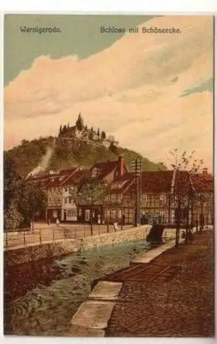 56277 Ak Wernigerode Schloss mit Schöneecke 1909