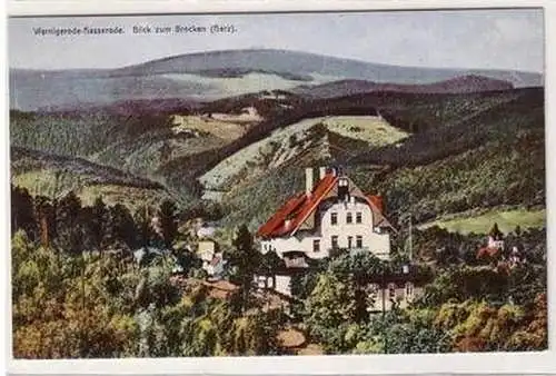 56174 Ak Wernigerode Hasserode Blick zum Brocken um 1910