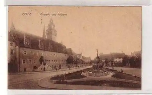 46700 Ak Zeitz Altmarkt und Rathaus 1927