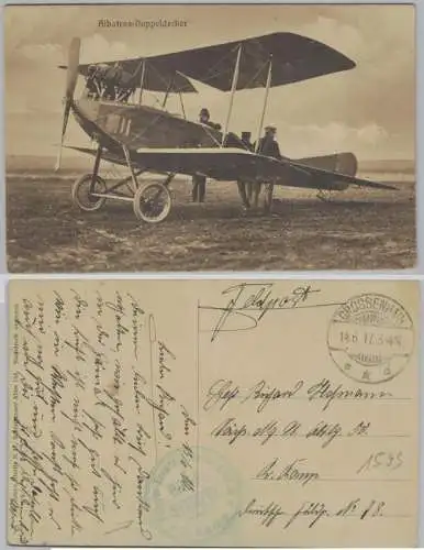 98144 Feldpost Ak Albatros Doppeldecker Flieger Ersatz Abteilung 6, 1917