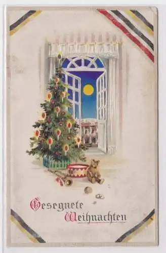 96444 geprägte Ak Gesegnete Weihnachten: Weihnachtsbaum um 1915