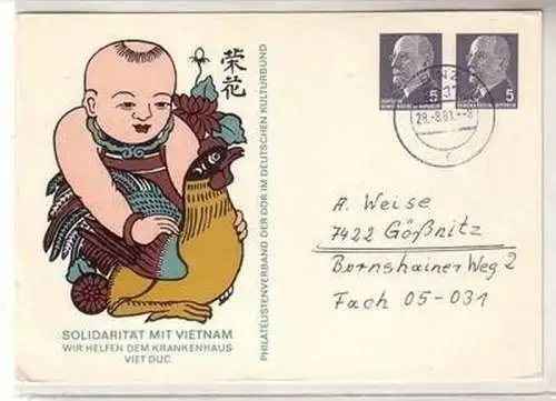 58267 Ganzsachen Ak DDR "Solidarität mit Vietnam" 1981