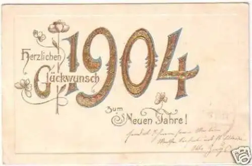 28009 Präge Neujahrs Ak mit Jahreszahl 1904