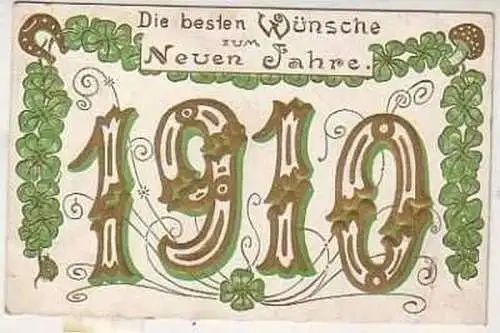 35108 Präge Neujahrs Ak Jahreszahl 1910