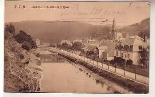 54984 Ak Laroche Frankreich France l´Ourthe et le Quai 1918