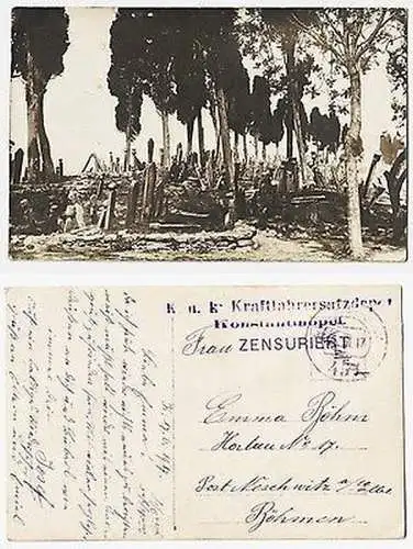 66545 Ak mit K.u.K. Feldpoststempel Türkei Konstantinopel 1917