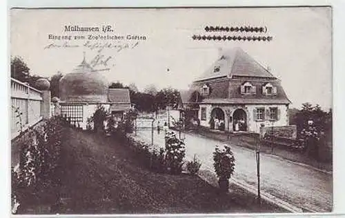 45320 Feldpost-Ak Mülhausen Elsaß Eingang zum Zoo 1915