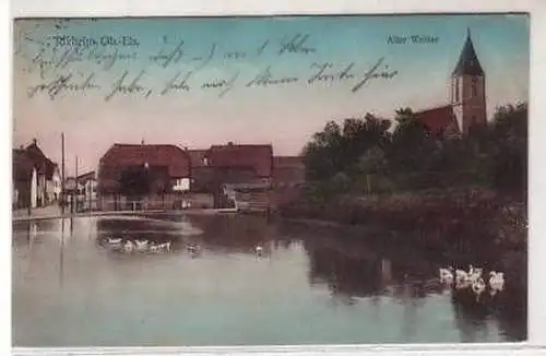 45265 Ak Rixheim Ober Elsass alter Weiher 1914