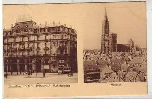 45506 Mehrbild Ak Strassburg Hotel Terminus 1915