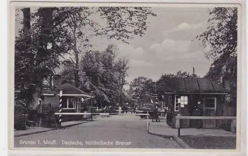 91269 Ak Gronau in Westfalen deutsche, holländische Grenze um 1940