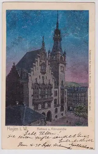 90994 Luna AK Hagen in Westfalen - Rathaus & Körnereiche 1905