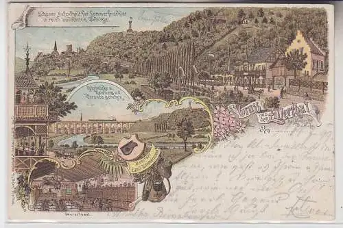 71845 Ak Lithographie Gruss aus dem Zillerthal bei Herdecke an der Ruhr 1899