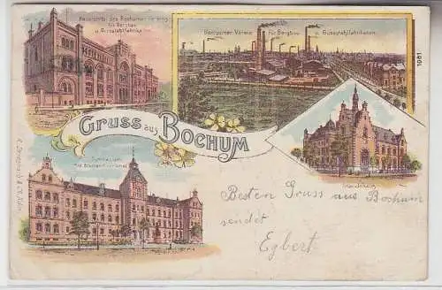 71300 Ak Lithografie Gruss aus Bochum mit Ständehaus usw. 1904