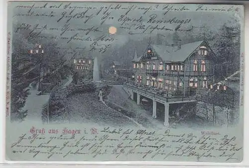 71276 Halt gegens Licht Ak Gruß aus Hagen in W. Waldlust 1899