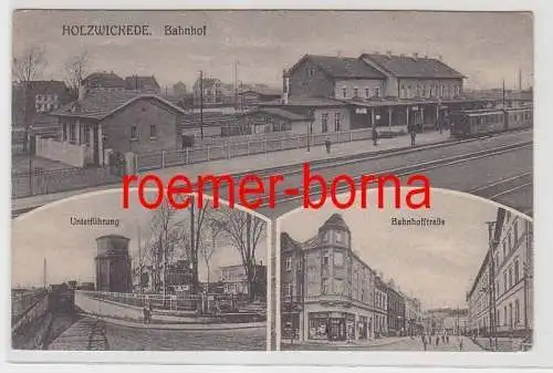 70954 Mehrbild Ak Holzwickede Bahnhof, Unterführung, Bahnhofstraße 1916