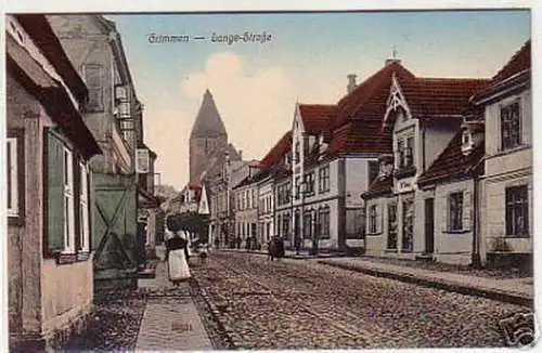 07341 Ak Grimmen in Mecklenburg Lange Straße um 1910