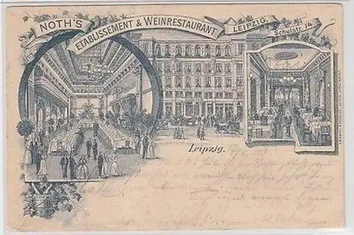 62471 Ak Leipzig Schulstr. 14 A. Noth´s Etablissement & Weinrestaurant 1903