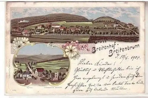 59103 Ak Lithographie Gruß aus Breitenhof-Breitenbrunn 1901