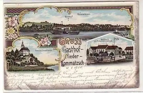 41472 Ak Lithographie Gruß aus Niederlommatzsch 1904