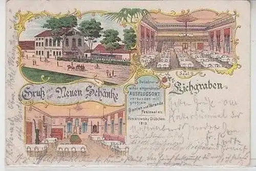 58517 Ak Lithographie Gruß aus der Neuen Schänke Eichgraben 1903